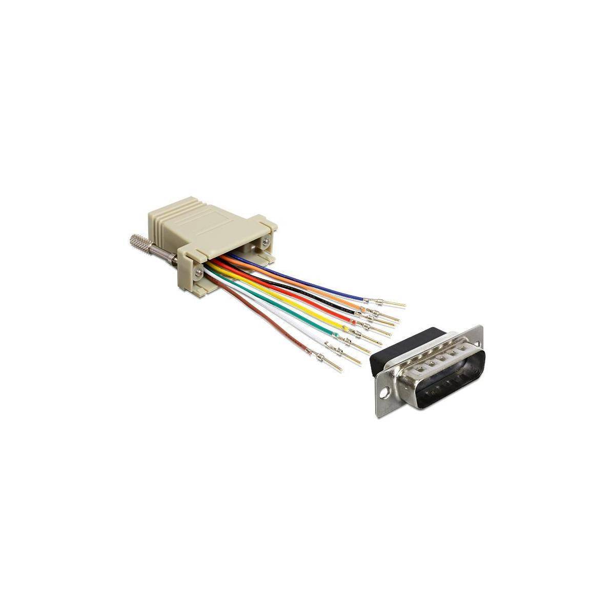 65432 - D-Sub 15 Pin Stecker > RJ45 Buchse Montagesatz