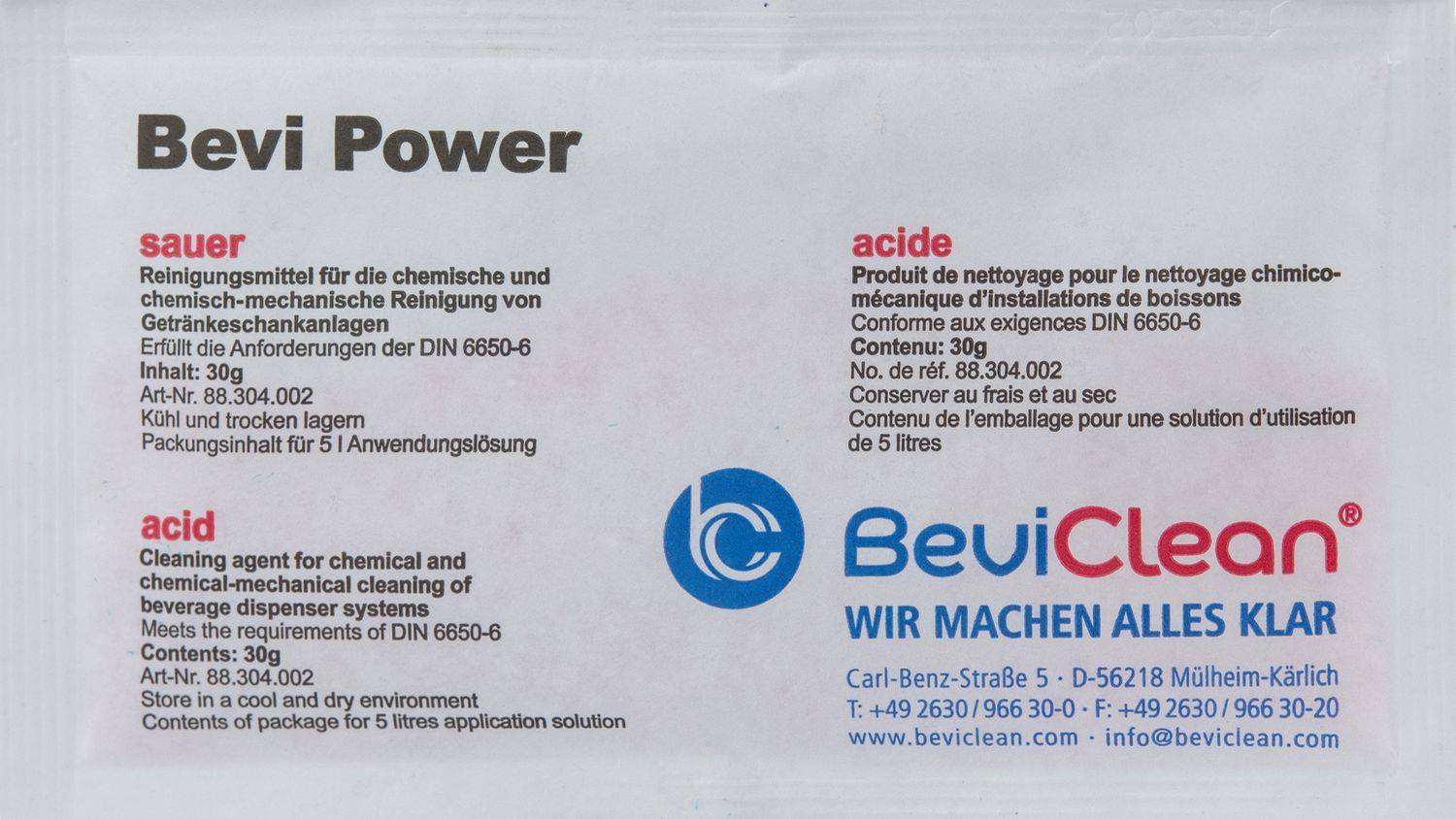 Bevi - Power Pulver - Sauer Preis pro VE (50 Stück)