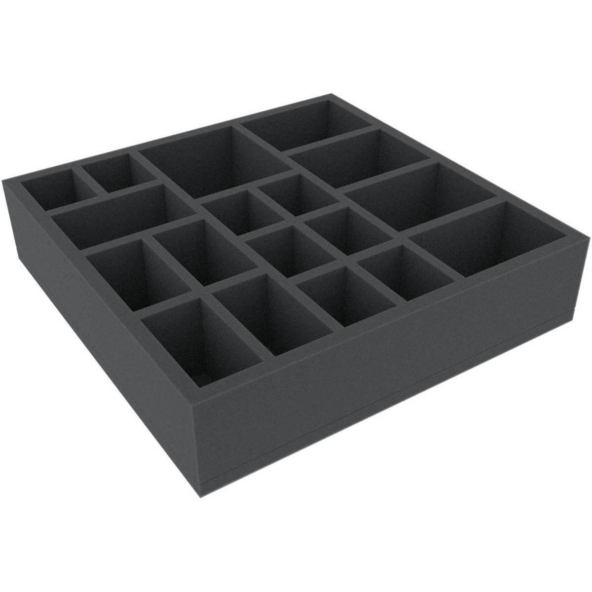 AFMETK065BO - 285 mm x 285 mm x 65 mm Schaumstoffeinlage für Brettspiele - 18 Fächer