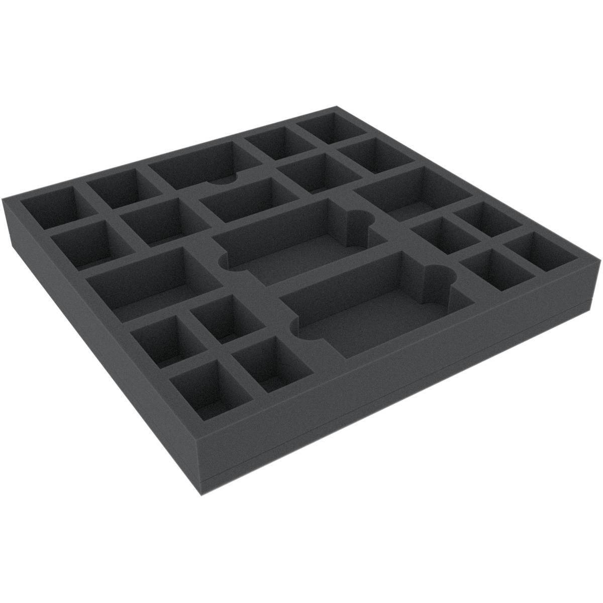 AGMESQ040BO - 295 mm x 295 mm x 40 mm Schaumstoffeinlage für Brettspiele - 22 Fächer