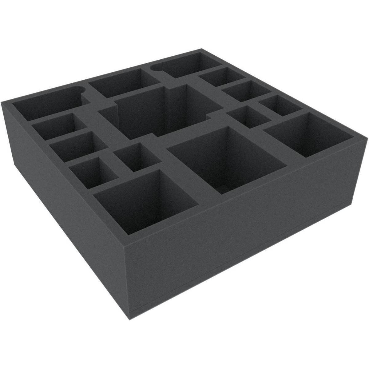 AGJF090BO - 295 mm x 295 mm x 90 mm Schaumstoffeinlage für Brettspiele - 15 Fächer