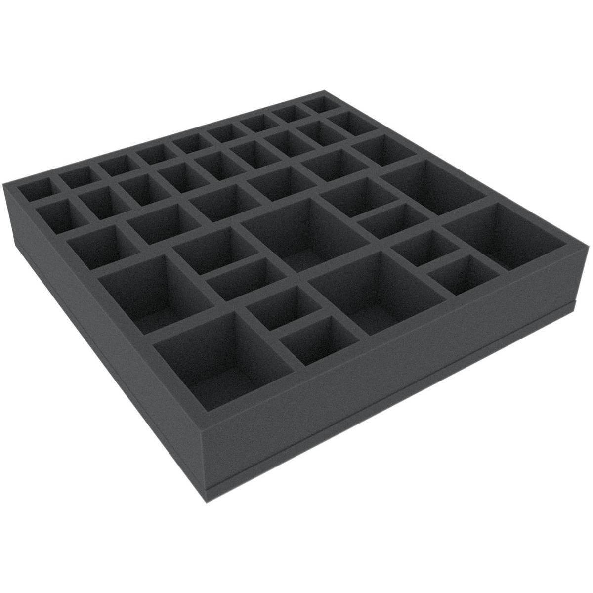 AGEP055BO - 295 mm x 295 mm x 55 mm Schaumstoffeinlage für Brettspiele - 38 Fächer