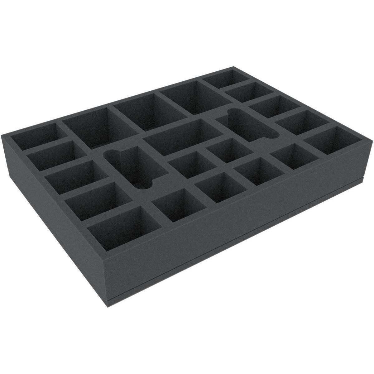 AYMFGQ070BO - 420 mm x 300 mm x 70 mm Schaumstoffeinlage für Brettspiele mit 22 Fächer