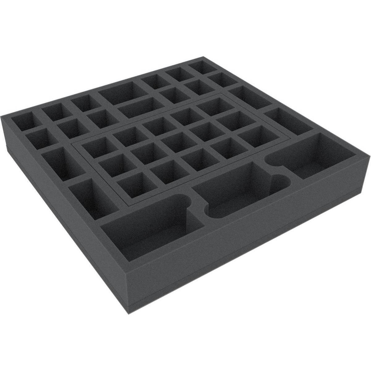 AGDU050BO - 295 mm x 295 mm x 50 mm Schaumstoffeinlage für Brettspiele mit 22 Fächer