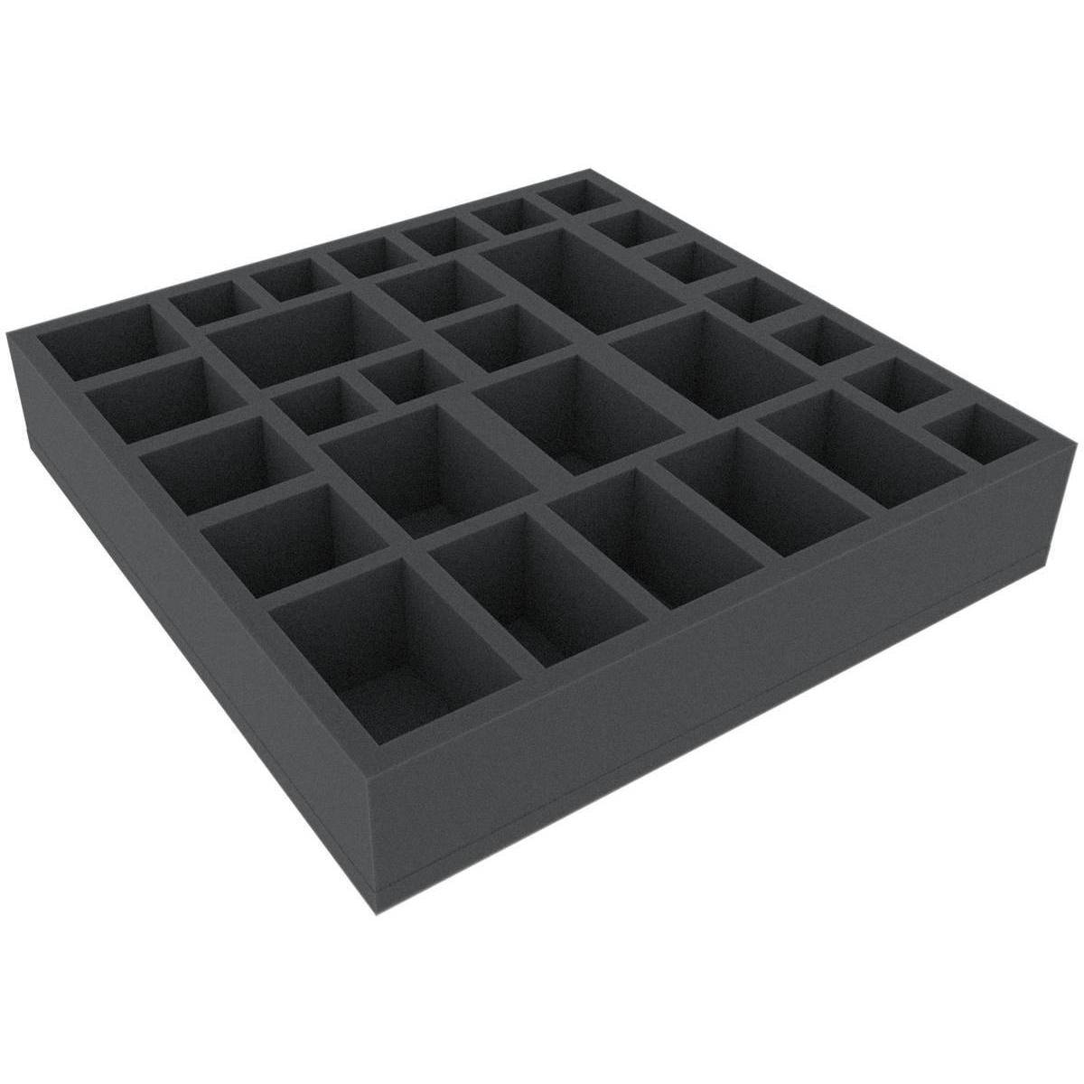BHMFBG060BO - 314 mm x 314 mm x 60 mm Schaumstoffeinlage für Brettspiele mit 30 Fächer