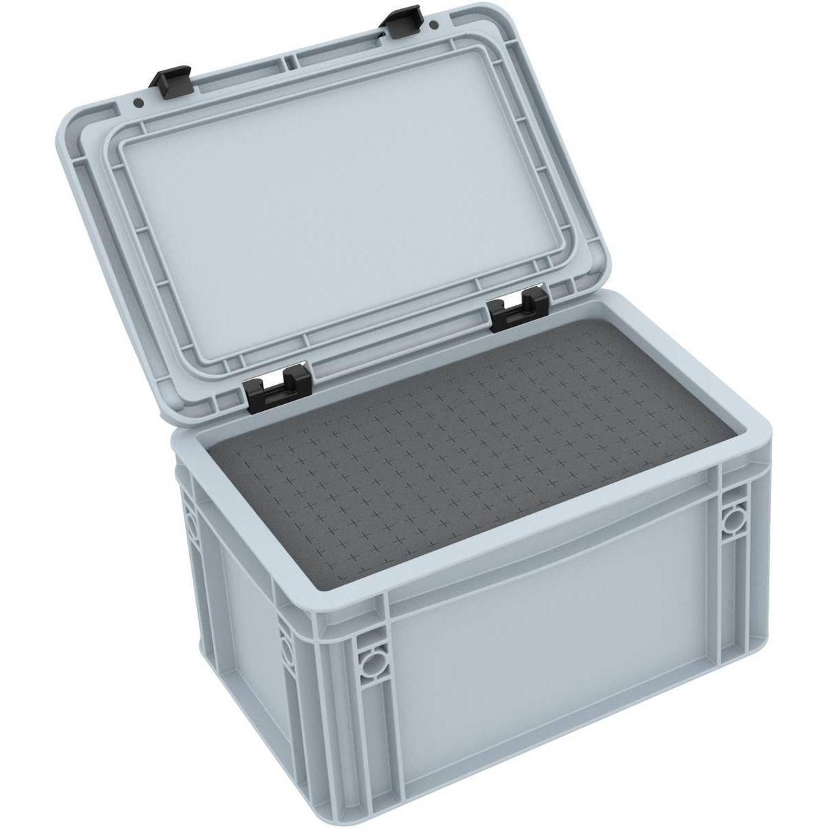EB75SET - ED 32/17 HG Eurobehälter / Euro Box mit Scharnierdeckel 300 x 200 x 185 mm inklu
