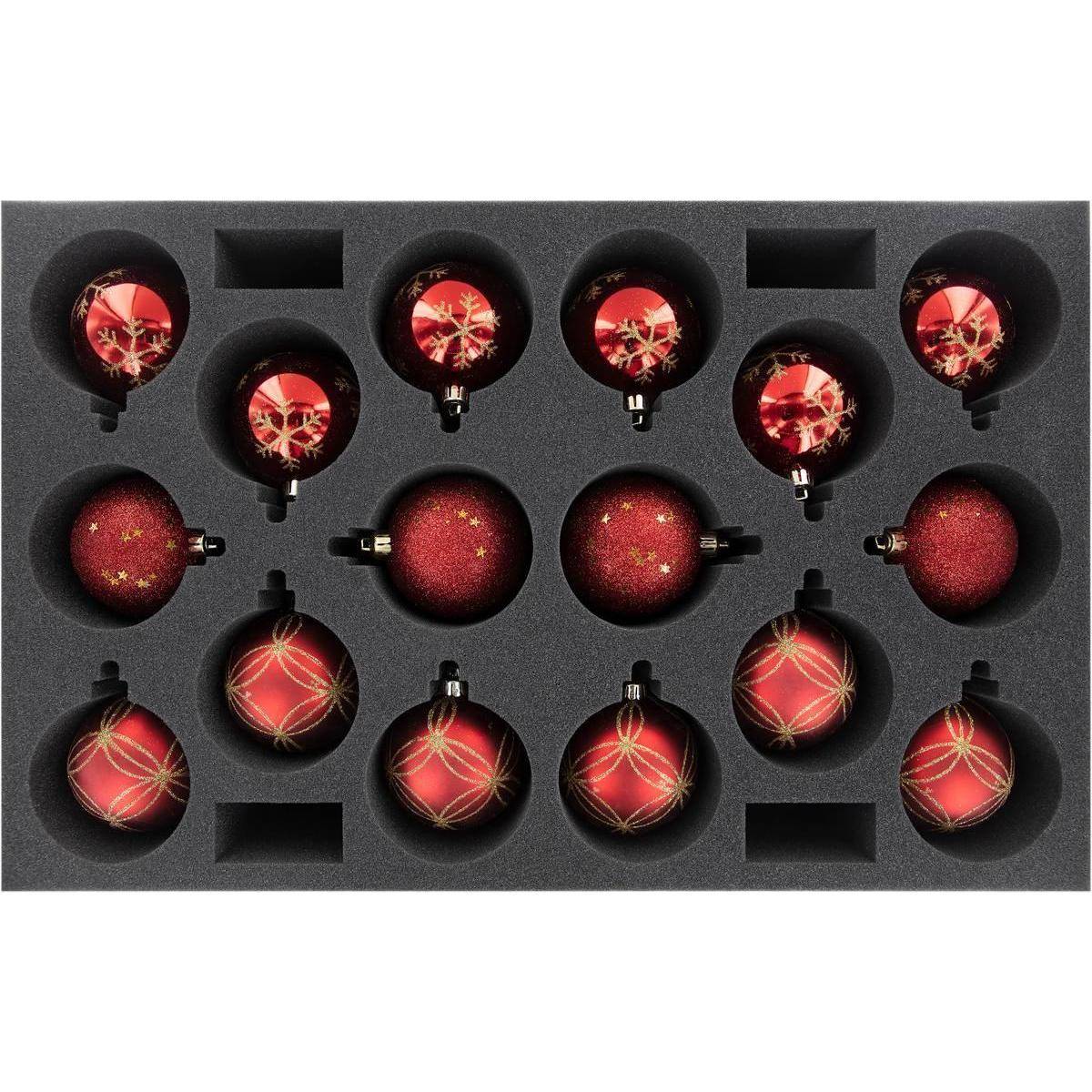 DS090A001 - Schaumstoffeinlage für 16 Christbaumkugeln / Weihnachtskugeln
