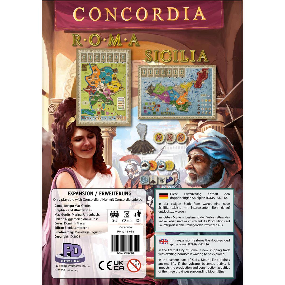 Concordia - Roma/Sicilia, Brettspiel, für 2-5 Personen, ab 12 Jahren (DE-Erweite