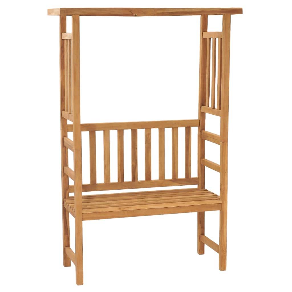 vidaXL Gartenbank mit Pergola 115 cm Massivholz Teak