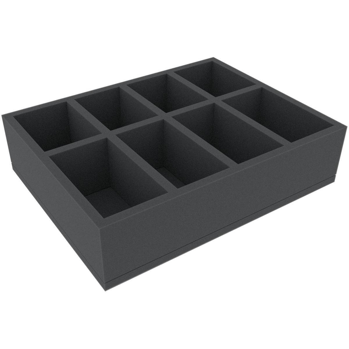 GYMFET075BO - 310 mm x 240 mm x 75 mm Schaumstoffeinlage für Brettspiele mit 8 Fächer