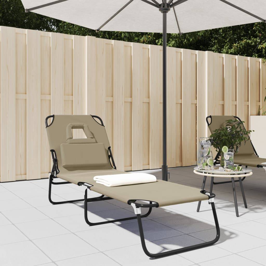 vidaXL Sonnenliege Klappbar Oxford-Gewebe & Pulverbeschichteter Stahl