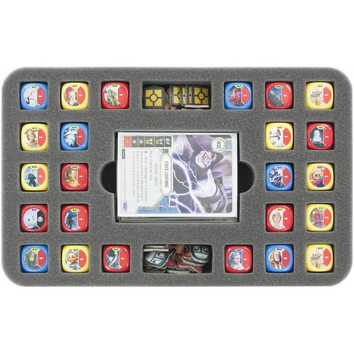 HS030DE02 - Schaumstoffeinlage für 24 Star Wars Destiny Würfel, Karten und Token
