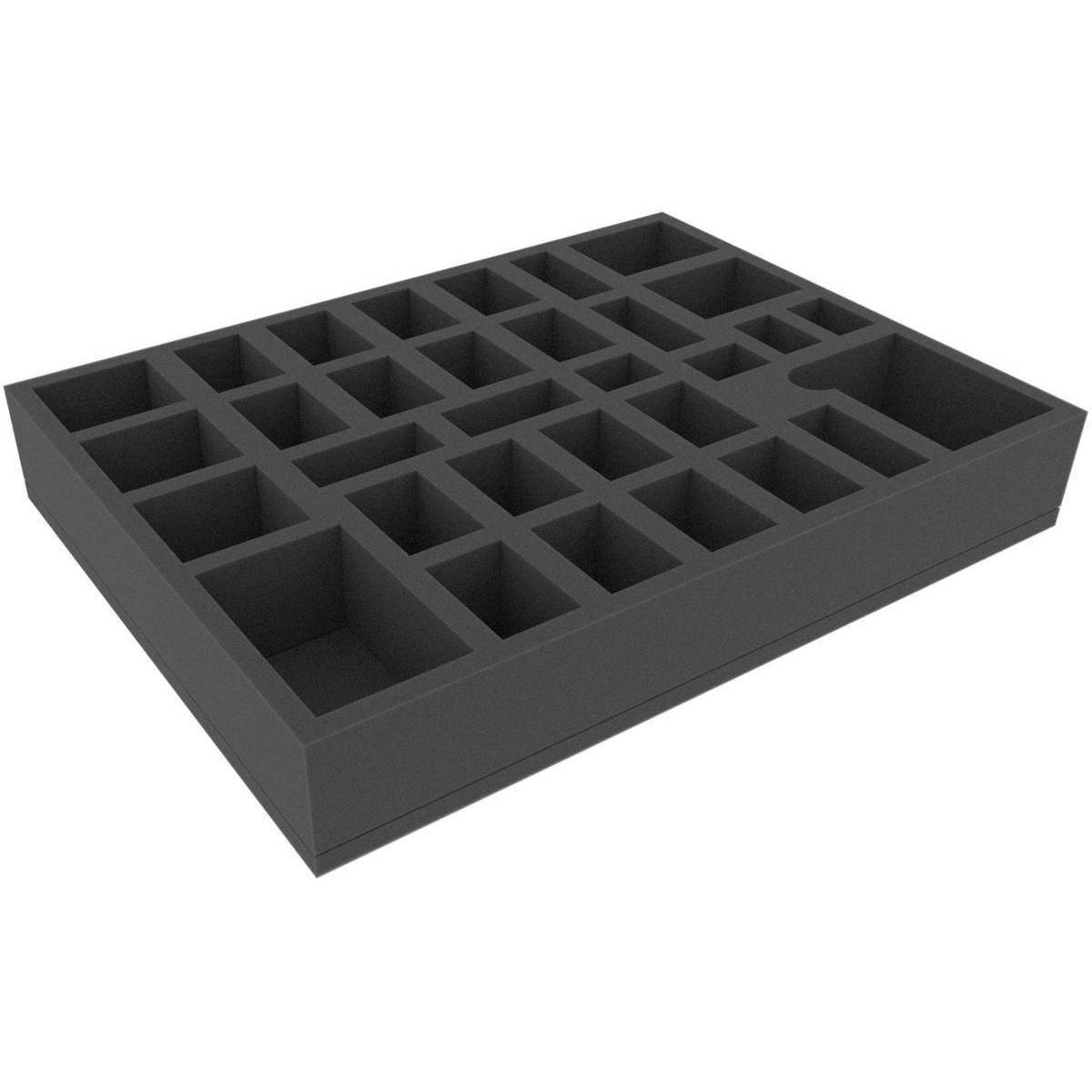 HBMFFU060BO - 394 mm x 294 mm x 60 mm Schaumstoffeinlage für Brettspiele mit 32 Fächer