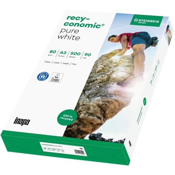 Kopierpapier Recyconomic Pure White A3 80g weiß RC VE=500 Blatt