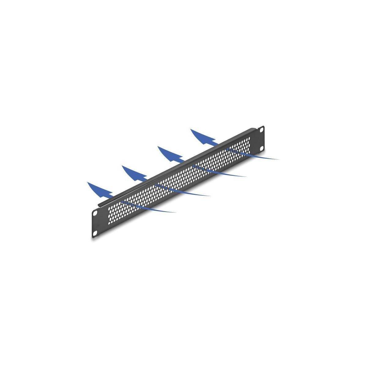 Delock Glasfaser-Blindblech - with round holes - Schrankmontage - Schwarz - 1U -