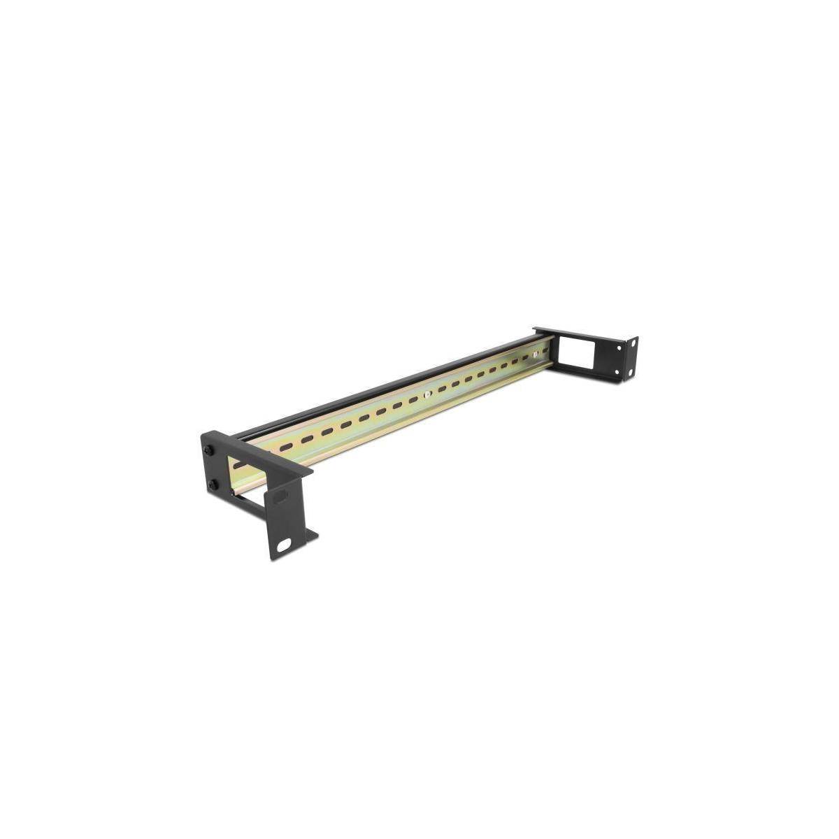 Delock DIN Schienenpanel - Schwarz - 1U - 48.3 cm (19") - 48.3 cm (19")