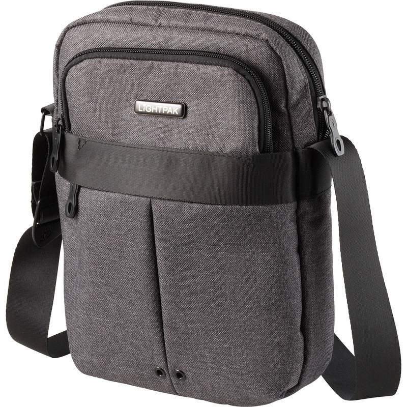 LIGHTPAK Umhängetasche "EPSILON", Polyester, grau