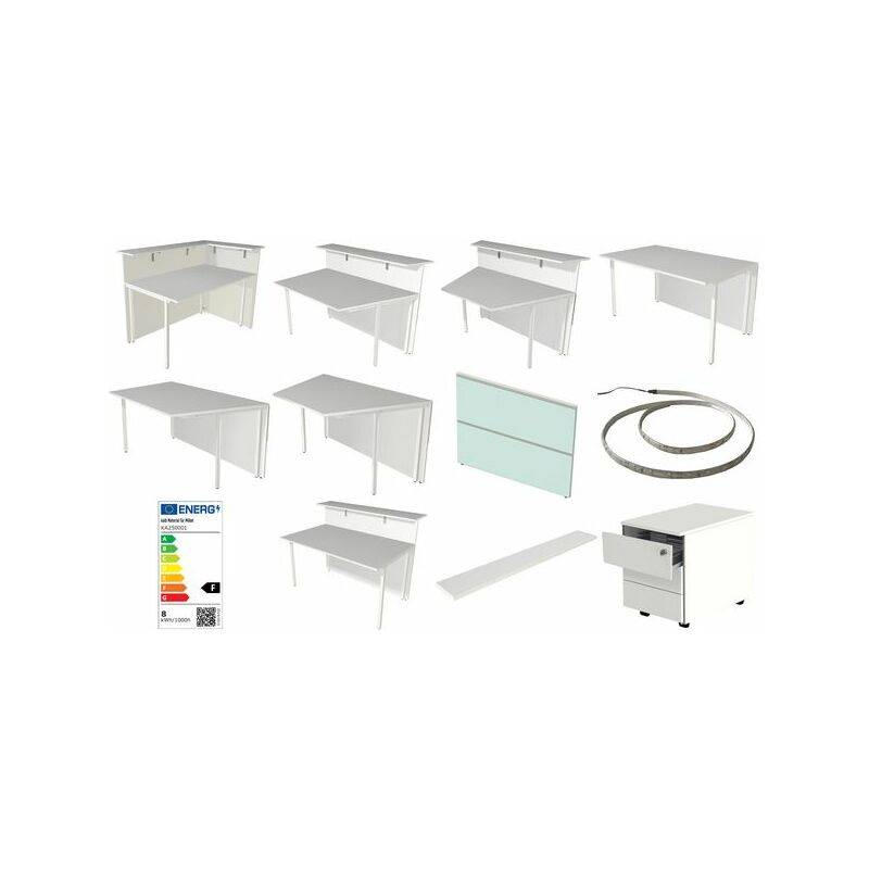 kerkmann Grundtheke Atlantis, 1-seitig schräg, weiß/Glas