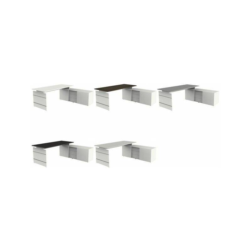 kerkmann Komplett-Arbeitsplatz Form 4, weiß/wenge