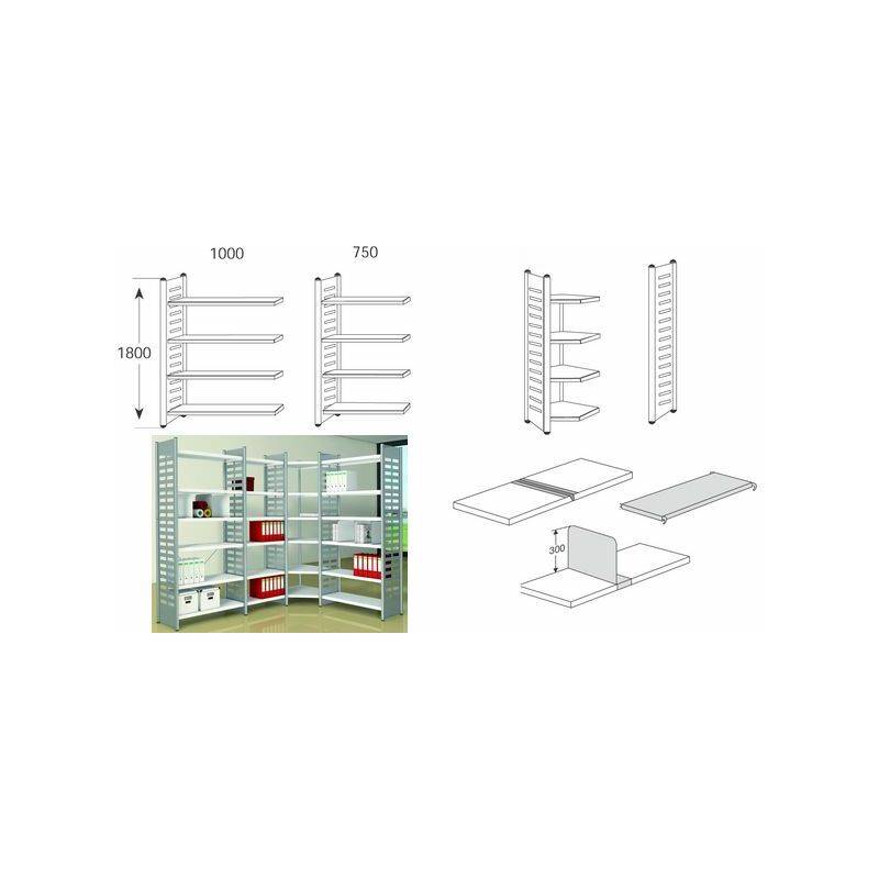kerkmann Regalfeld "M2", 4 Böden, (B)750 x (H)1.800 mm