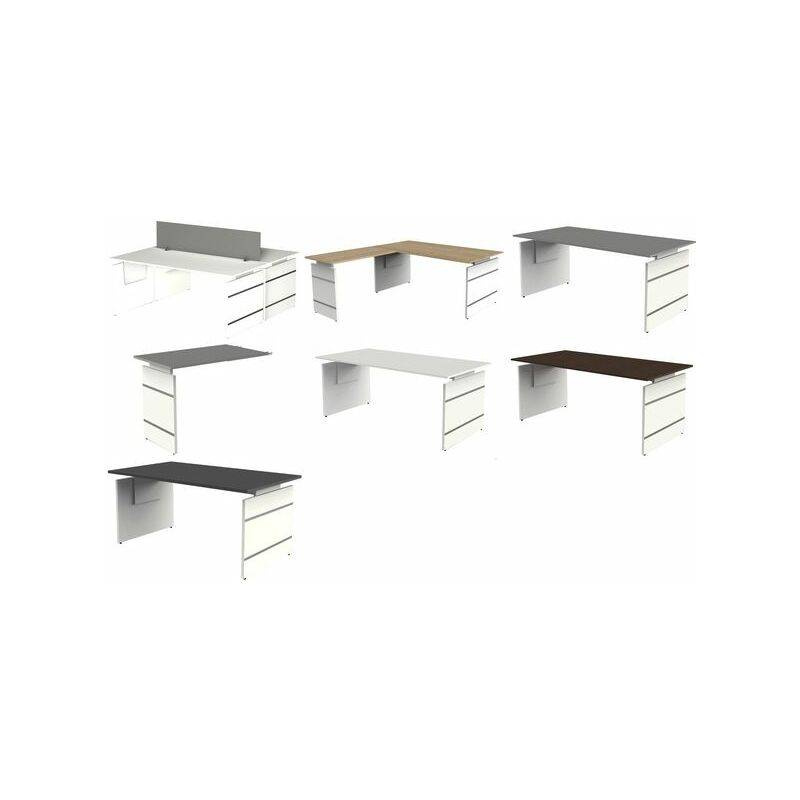 kerkmann Wangen-Schreibtisch Form 4, (B)2.000 mm, graphit