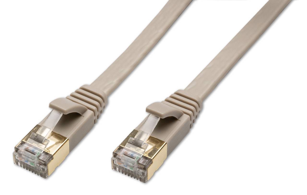 Captiva Kabel Patchkabel CAT 8 fr Netzwerk, LAN und Ethernet 5m grau & Adapter Netzwerk Cat-Kabel