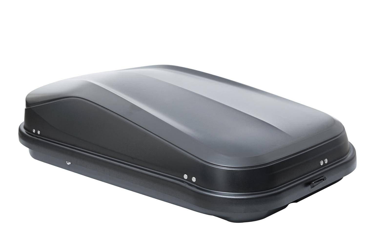 Dachbox VDPFL320 320Ltr schwarz glänzend + Alu Relingträger VDP004L kompatibel mit für Citroen C3 Picasso 08-13