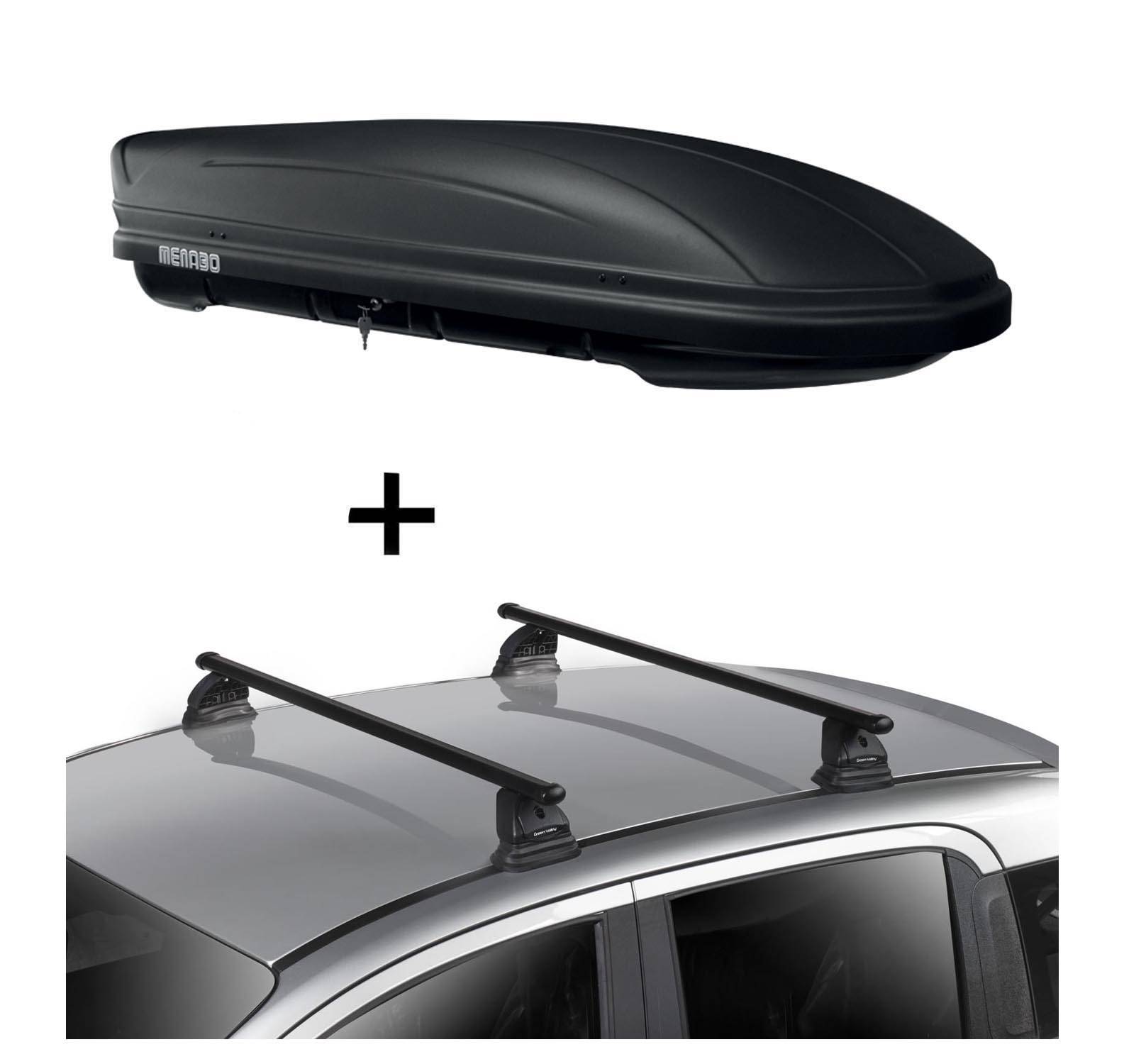 Dachbox MAA400 400 Liter matt + Dachträger VDP EVO Stahl kompatibel mit für Mercedes CLS Shooting Brake (X218) 5 Türer 2011-2018