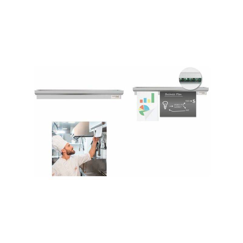 HYGOSTAR Wandklemmschiene Catch-ball-System Infobord, weiß