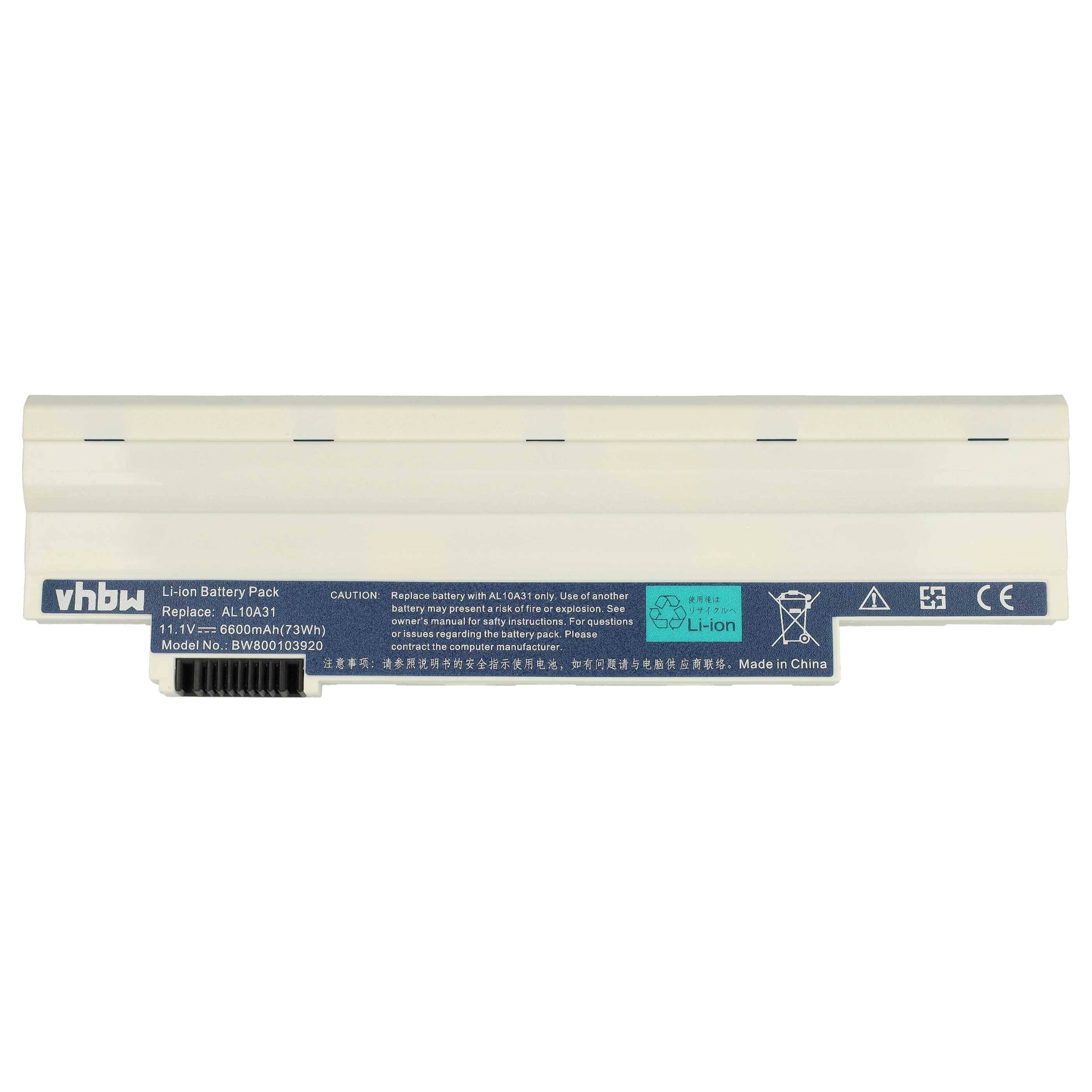 vhbw Akku kompatibel mit Acer Chromebook AC700-1090, AC700, AC700-1099 Notebook (6600 mAh, 11,1 V, Li-Ion)