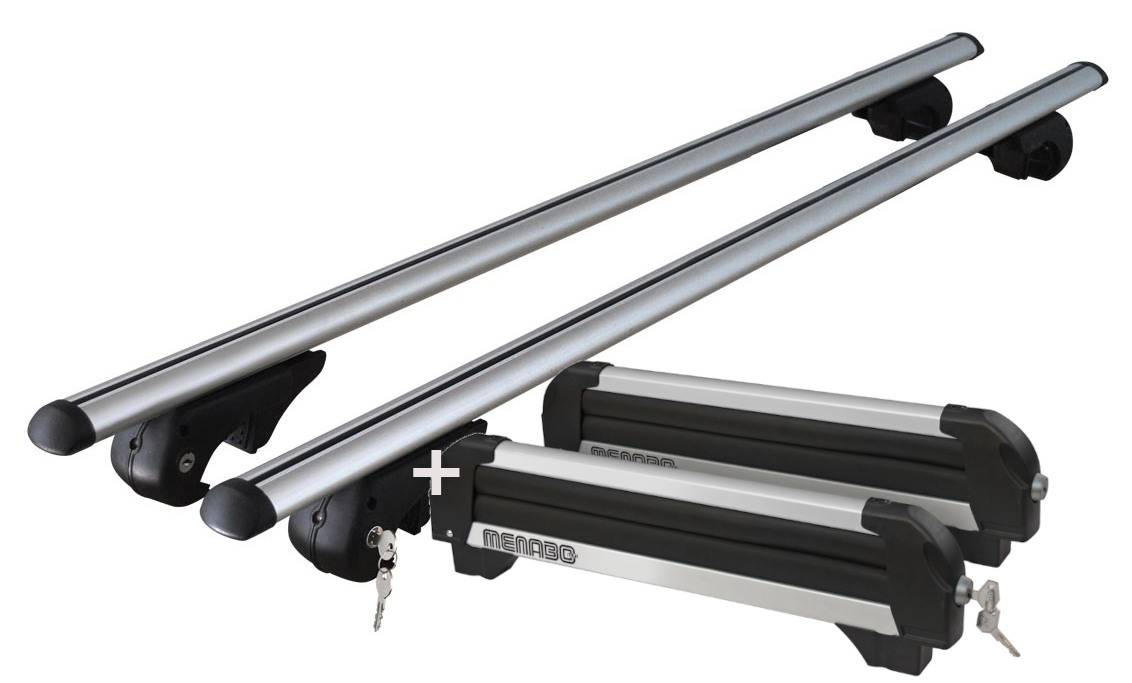 Skiträger ICEBERG 4 Paar Ski + Relingträger Rio 135 kompatibel mit für Subaru Forester SH ab 08
