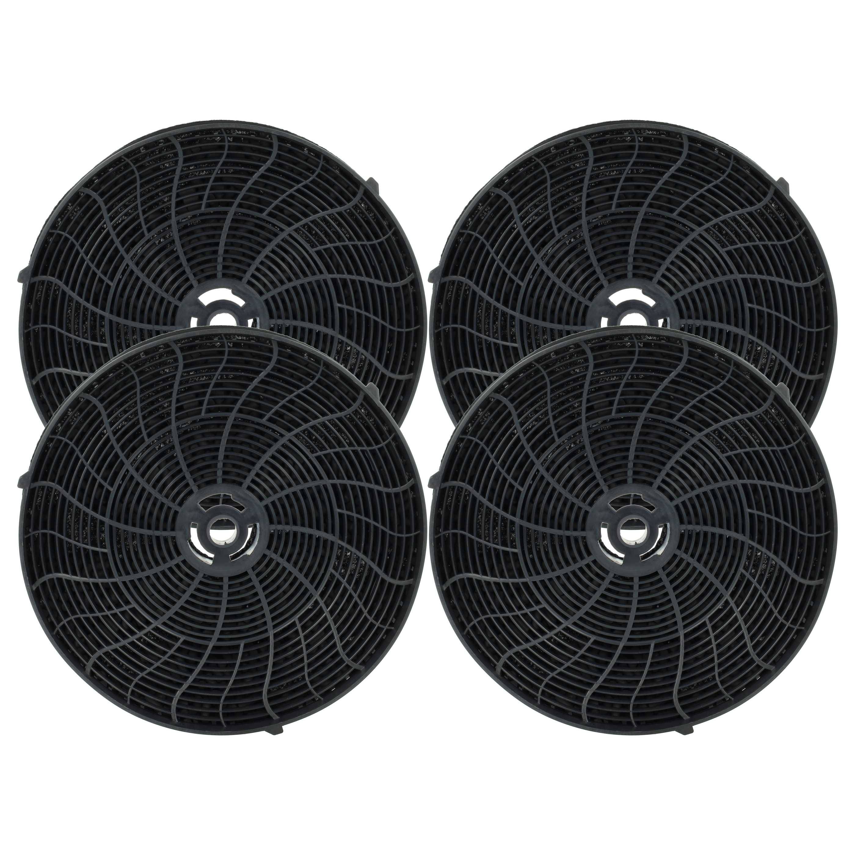 vhbw 4x Aktivkohlefilter kompatibel mit Whirlpool 208340504412 PRF0043, 208340504411 PRF0043, 208340504410 PRF0098 Dunstabzugshaube