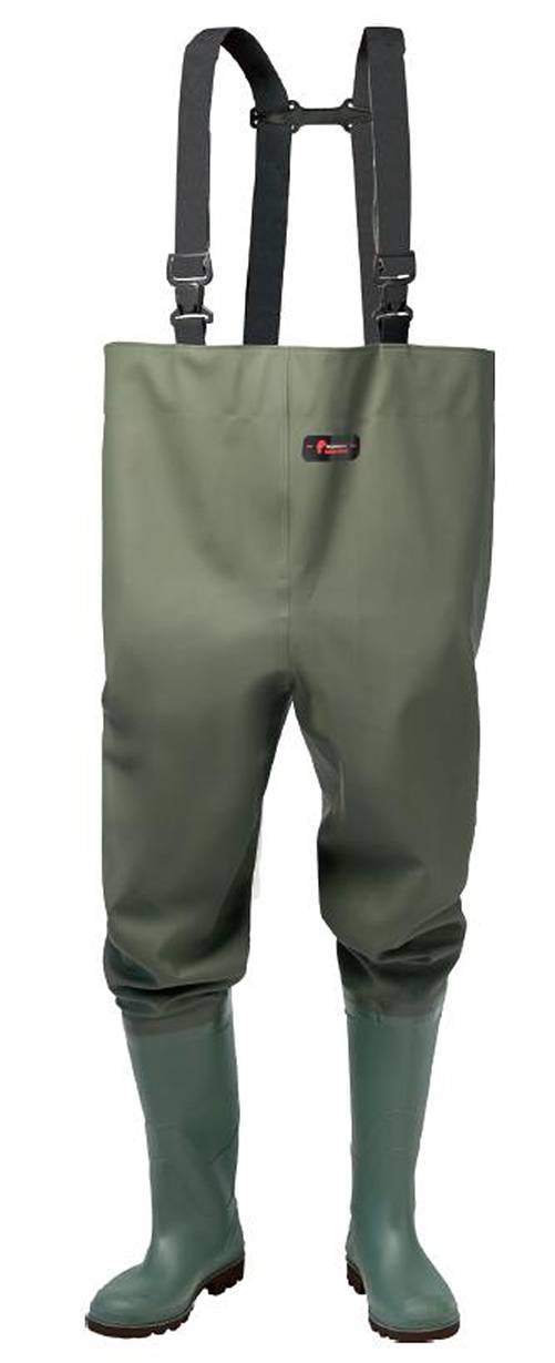 NORWAY - WATHOSE, Standard-Ausführung Olivgrün, mit PVC-Stiefeln, Gr.46