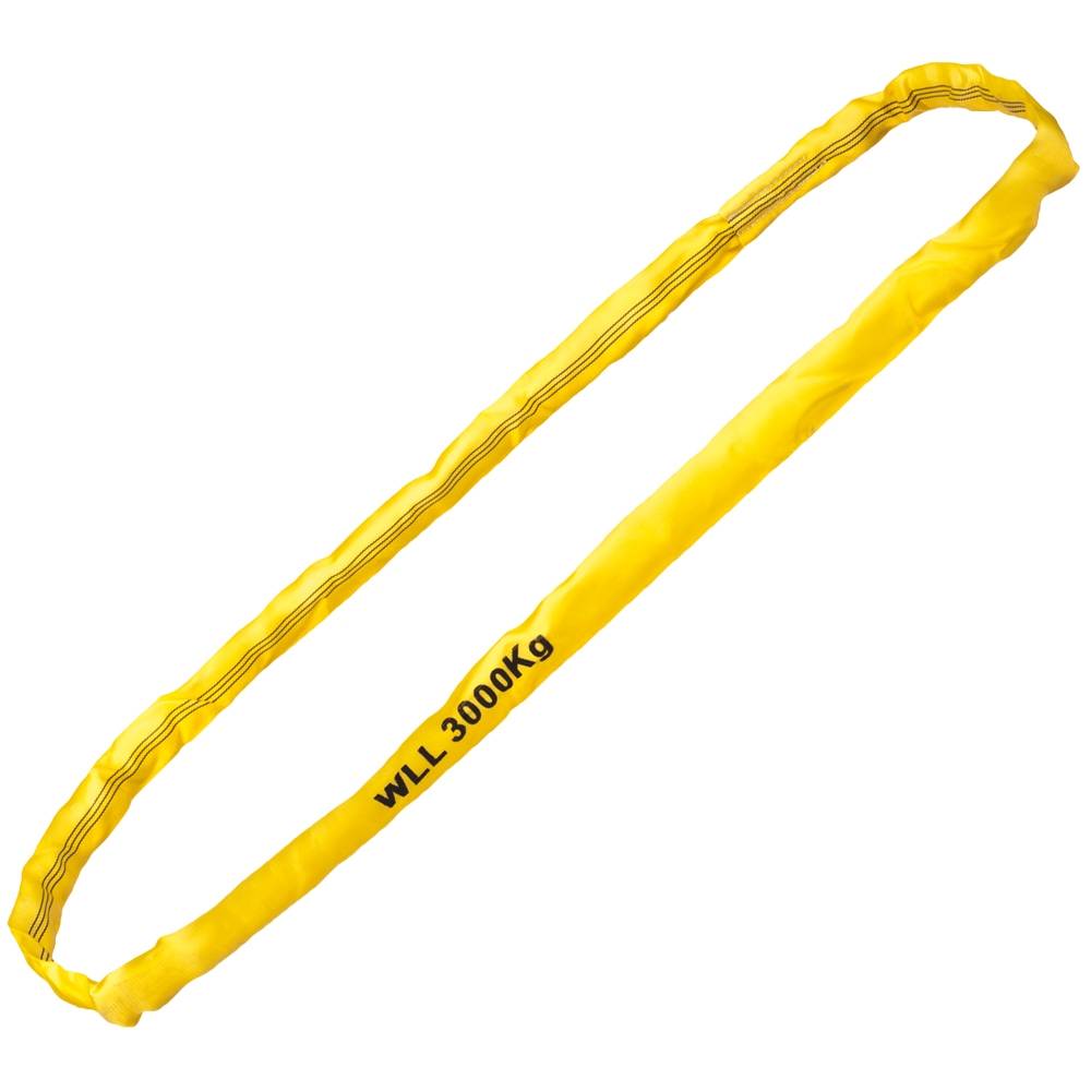 Rundschlinge, WLL 3000 kg, Polyester, Länge: 4 m, SF 7:1, EN 1495-2, Gelb