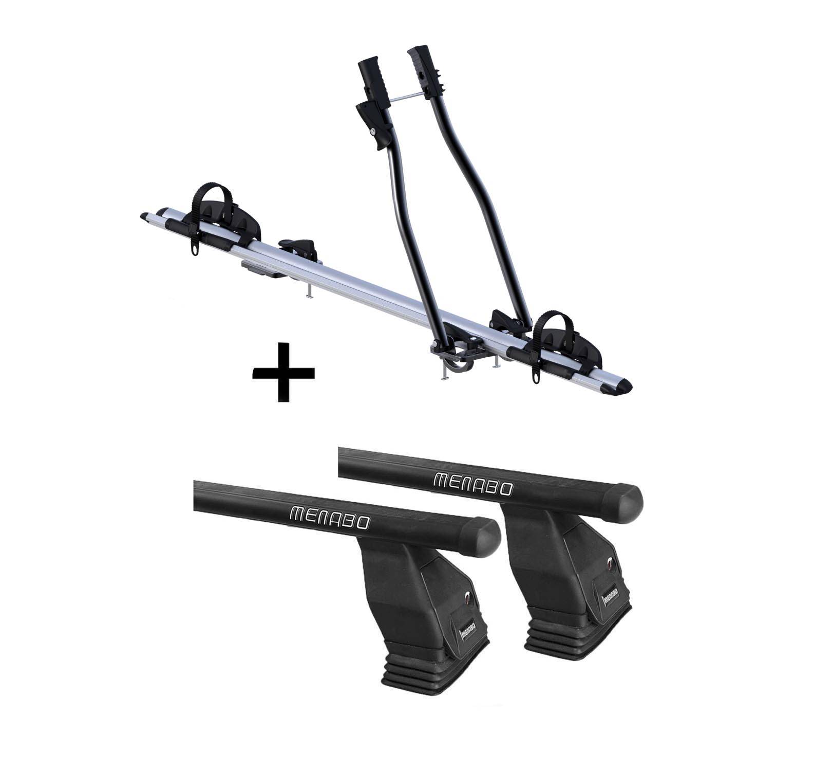 Fahrradträger SAGITTAR + Dachträger Menabo Tema Stahl kompatibel mit für Peugeot 3008 (SUV 5 Türer) 2009-2016