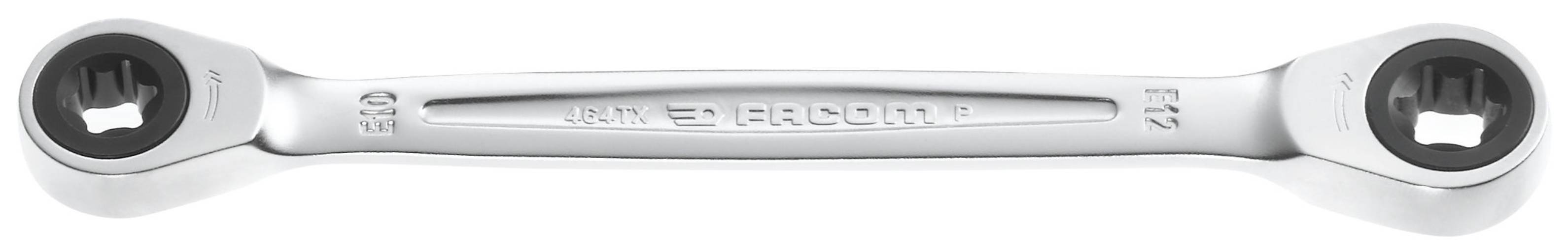Facom 464TX.10X12 Knarren-Ringschluessel, TX E10xE12