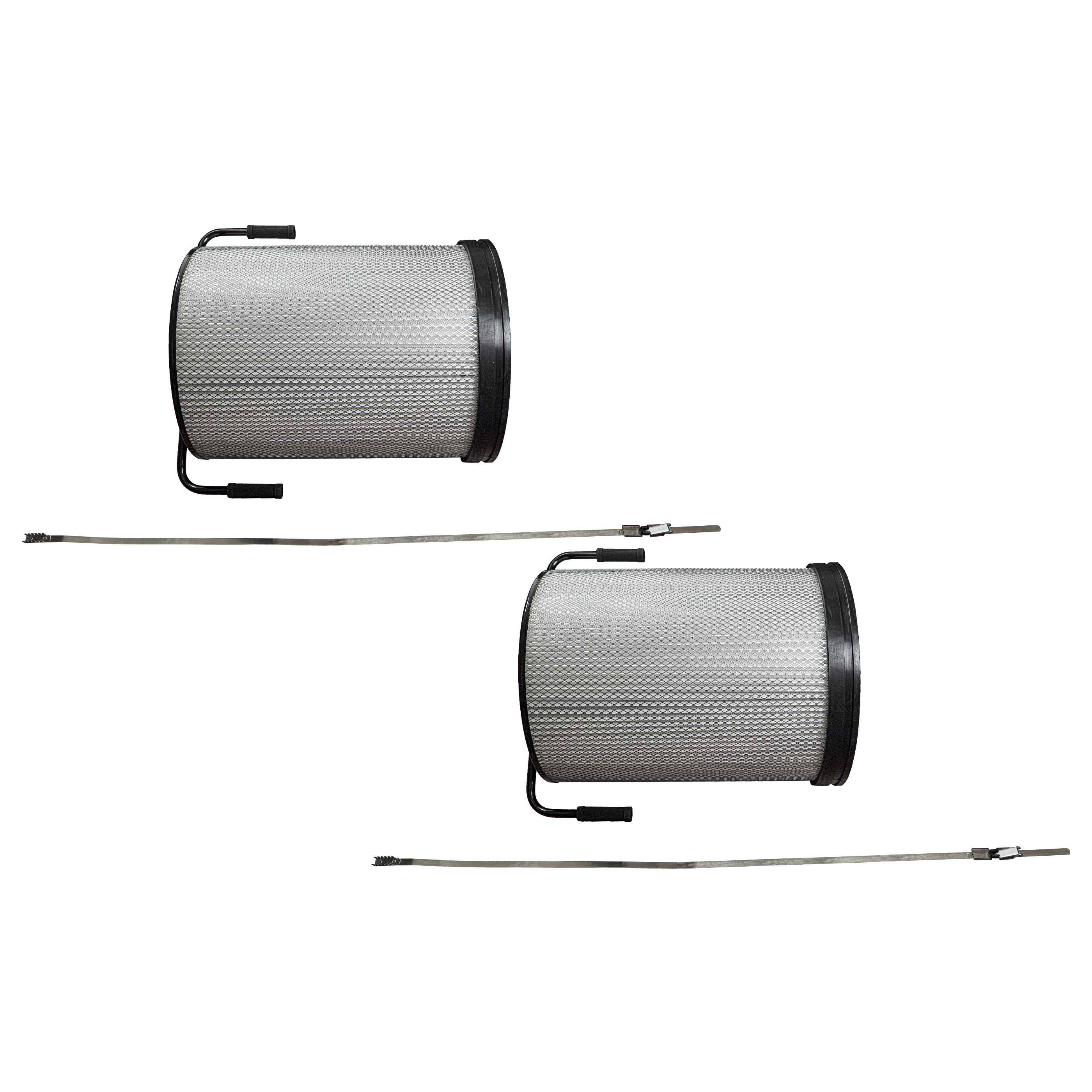 vhbw 2x Feinstaub-Filterpatrone Ersatz für Bernardo FP2 für Absauganlage für Holzbearbeitungsmaschine - Mit Reinigungsbürste