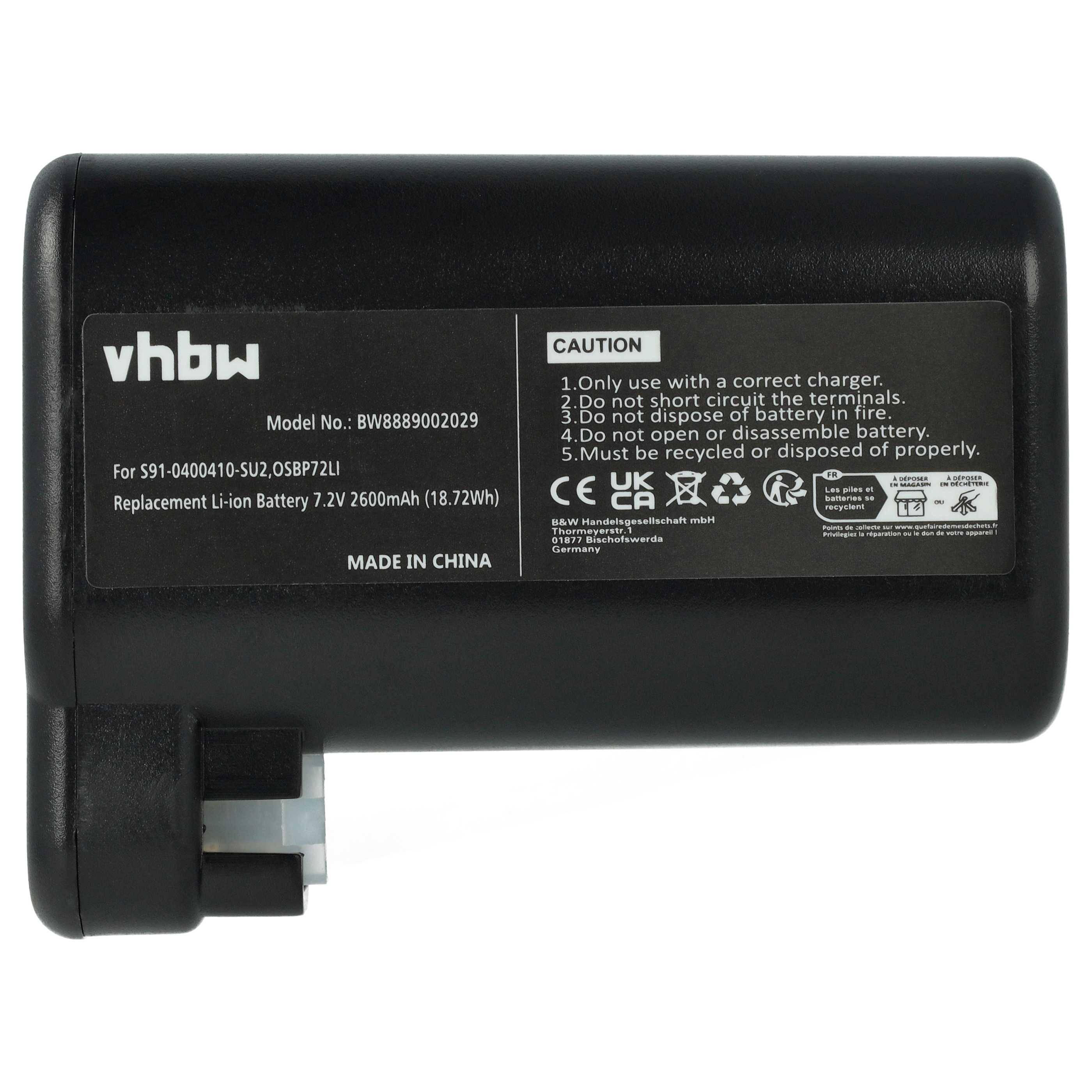 vhbw Akku kompatibel mit Electrolux 900277482, 900277469, 900277466, 900277292, 900277484 Saugroboter (2600 mAh, 7,2 V, Li-Ion)