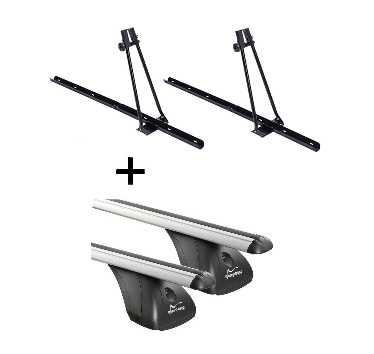 2x Fahrradträger ORION + Dachträger VDP kompatibel mit für Peugeot 308 5 Türer ab 2013