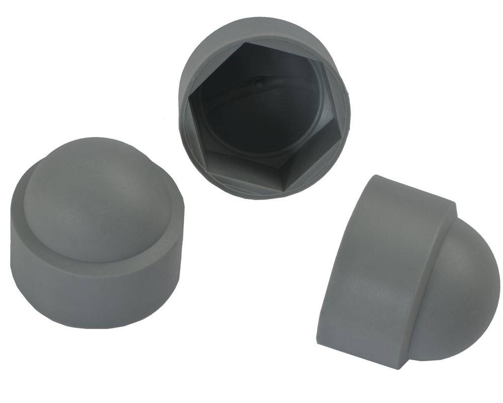 500 Stück - Sechskant Schutzkappe M10 - Schlüsselweite 17mm, Farbe grau - Abdeckkappe