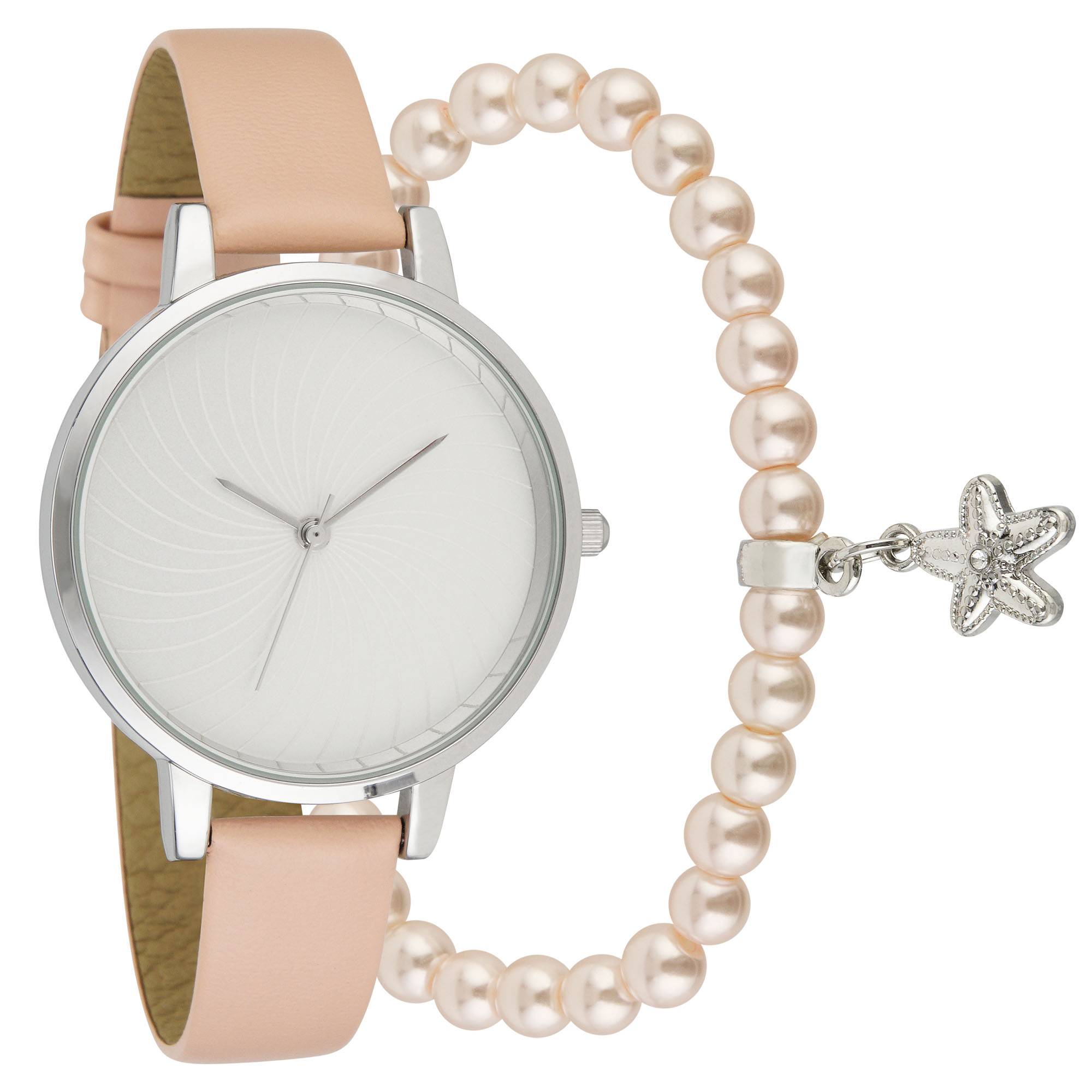 Damen Armbanduhr mit Lederarmband & schönem Schmuckarmband Schmuckset - 2-LD5250-5 Ostergeschenk