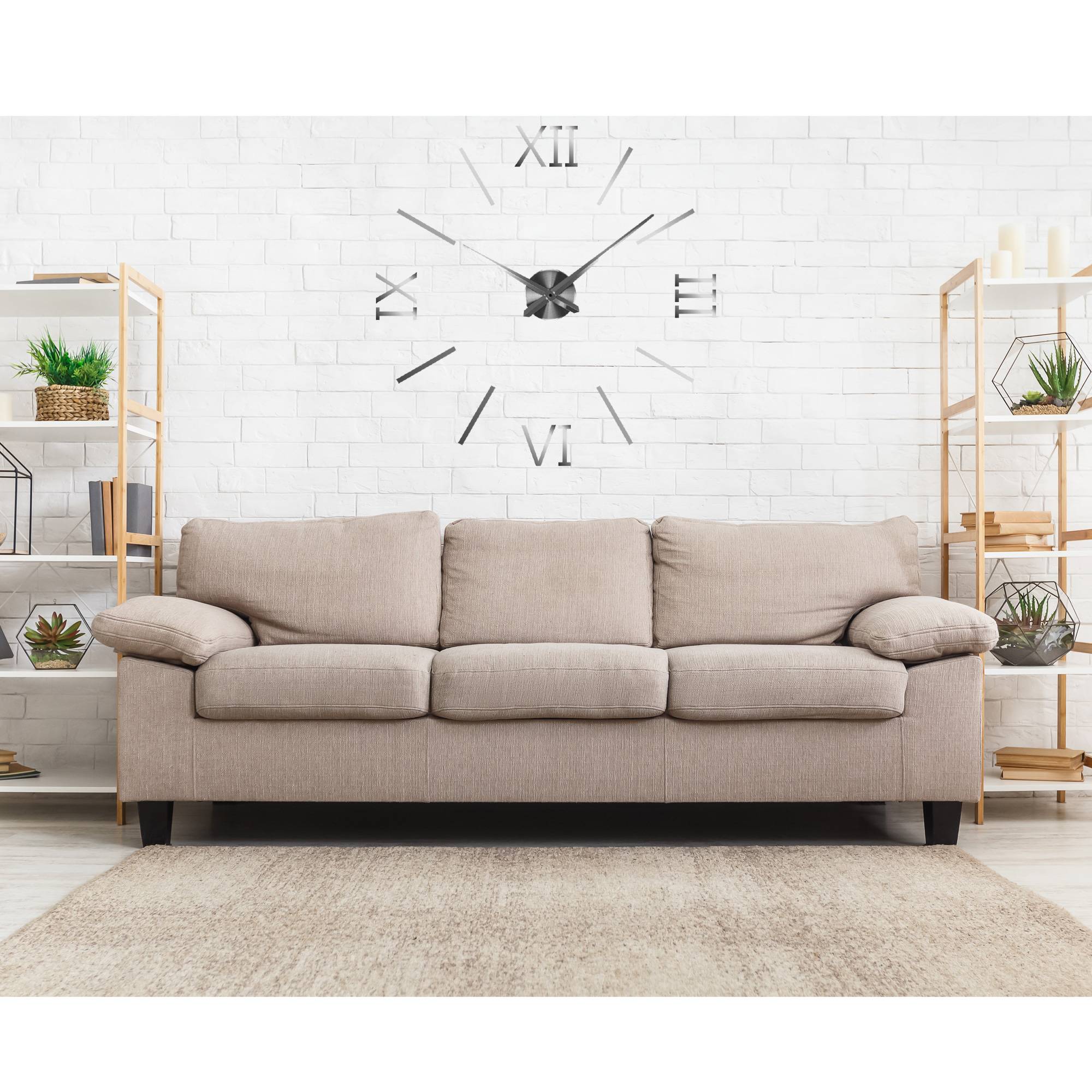 DIY Wanduhr zum Selberbauen 1200 mm Wandtattoo Do it Youself Deko Wohnzimmer Küchenuhr Esszimmer Basteln Geräuschlos kein Ticken Japanisches Quarzuh