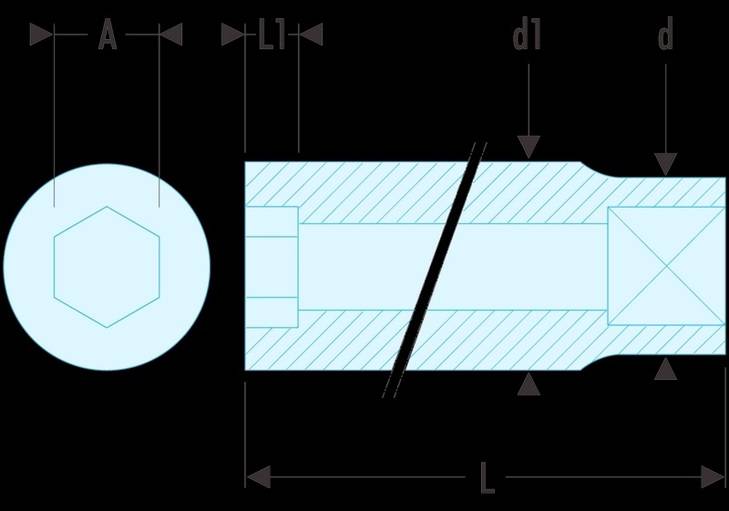 Facom R.6EL Steckschluessel 1/4'' 12-Kant lang 6mm
