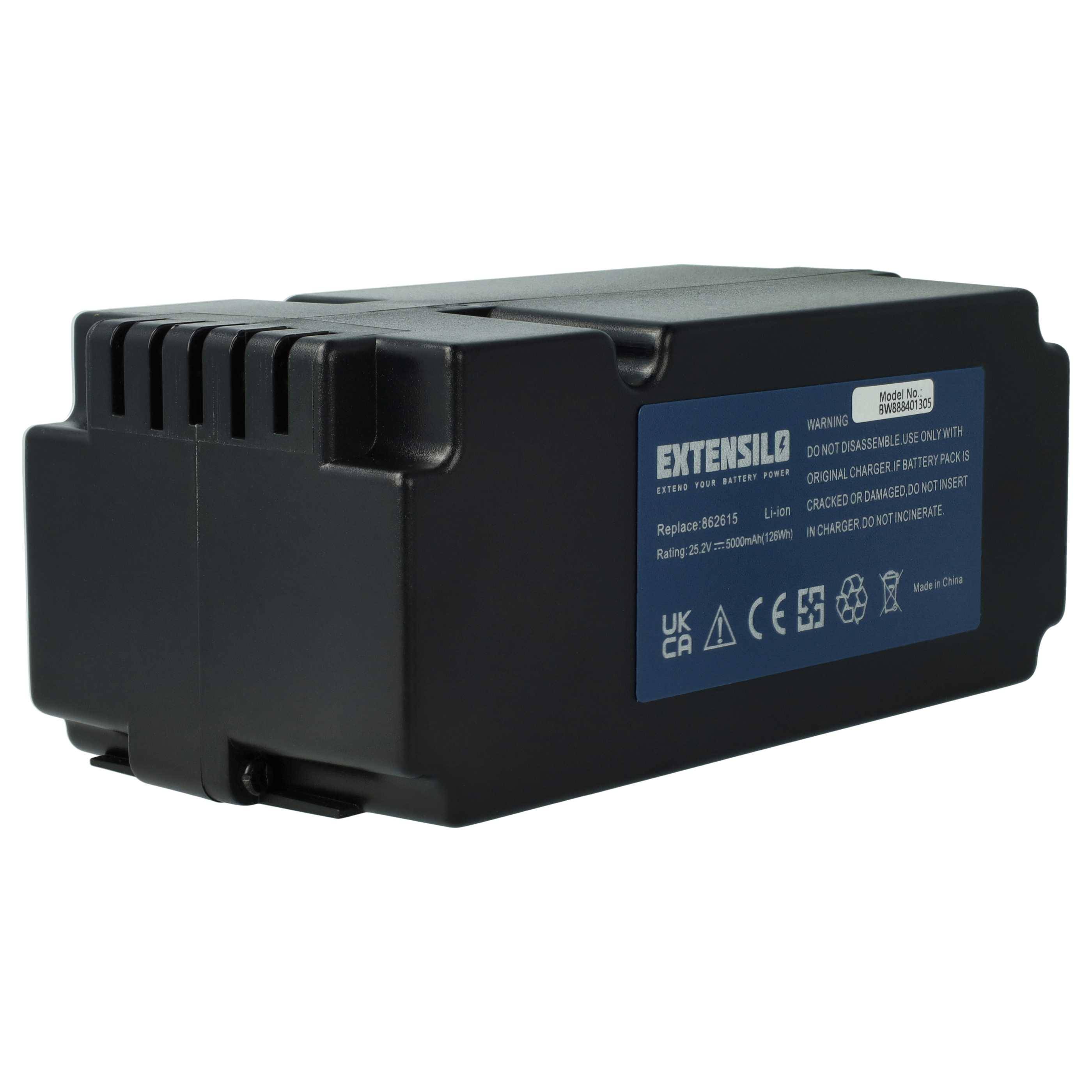 EXTENSILO 1x Akku kompatibel mit Fuxtec FX-RB224, FX-RB218 Rasenmäher (5000mAh, 25,2V, Li-Ion)