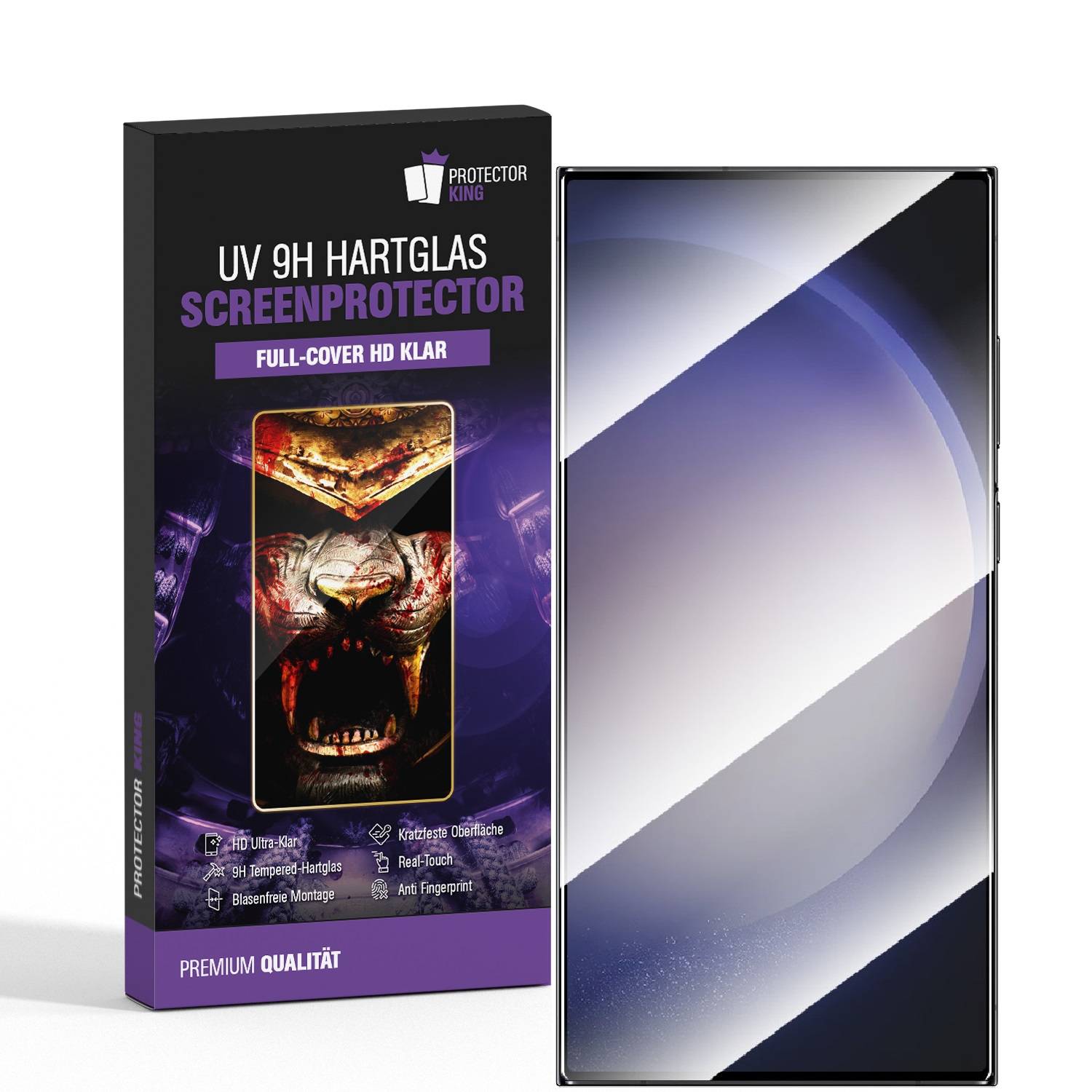 4x UV-Liquid 9H Panzerglas für Samsung Galaxy S24 Ultra Full-Screen Protector HD klar Tempered Hartglas Schutzglas Displayschutz