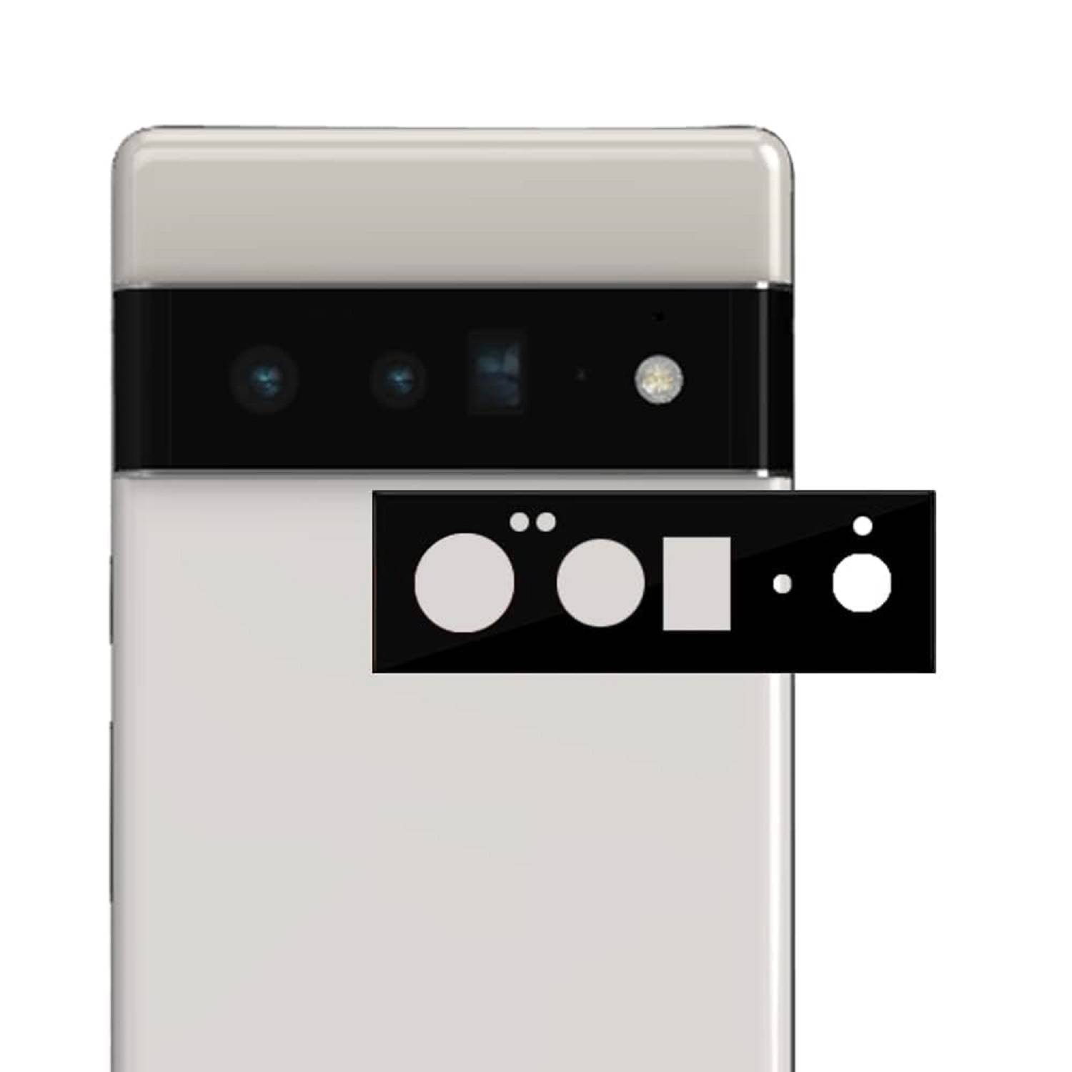 6x Kamera 9H Panzerhartglas für Google Pixel 6 Pro 3D KLAR Schwarzes ECHTES TEMPERED Panzerglas Kameraglas Kamerhartglas Kameraschutzglas Schutzglas