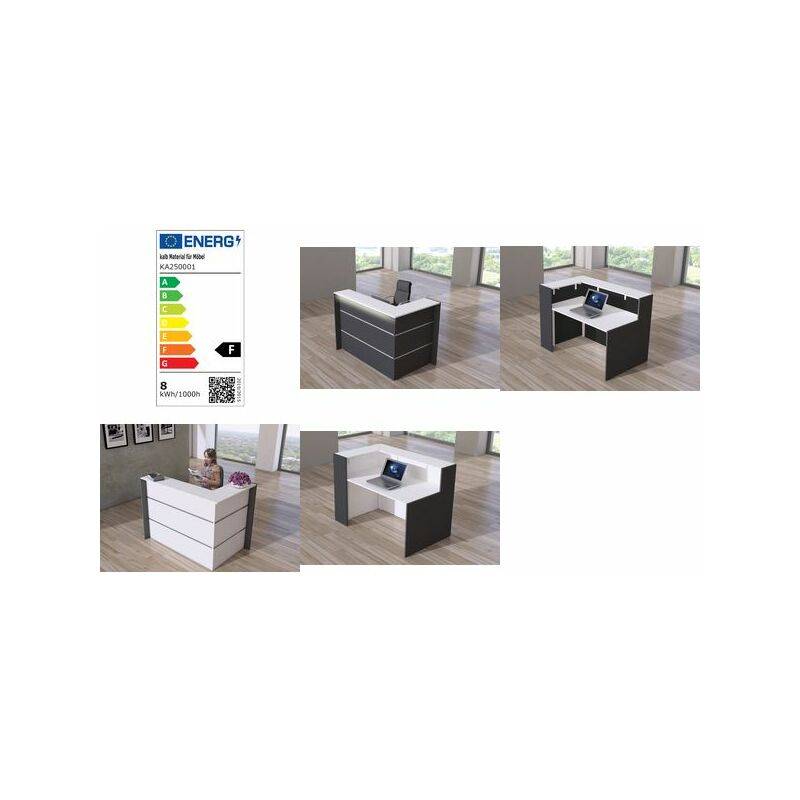 kerkmann Ecktheke BARI, (B)1.500 x (T)950 mm, anthrazit