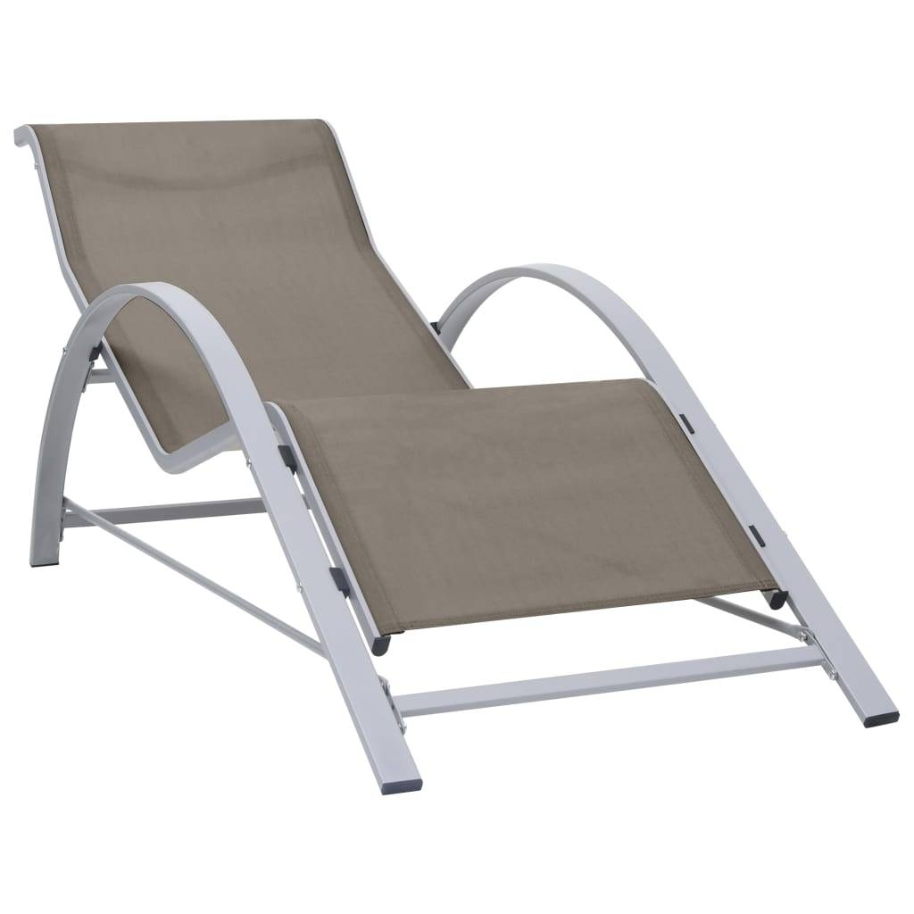 vidaXL Sonnenliegen 2 Stk. mit Tisch Aluminium Taupe