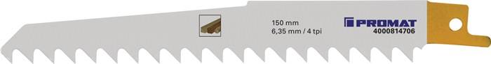 PROMAT Säbelsägeblatt Länge 150 mm Breite 19 mm 6,35 mm Zahnteilung TPI 4 HCS/