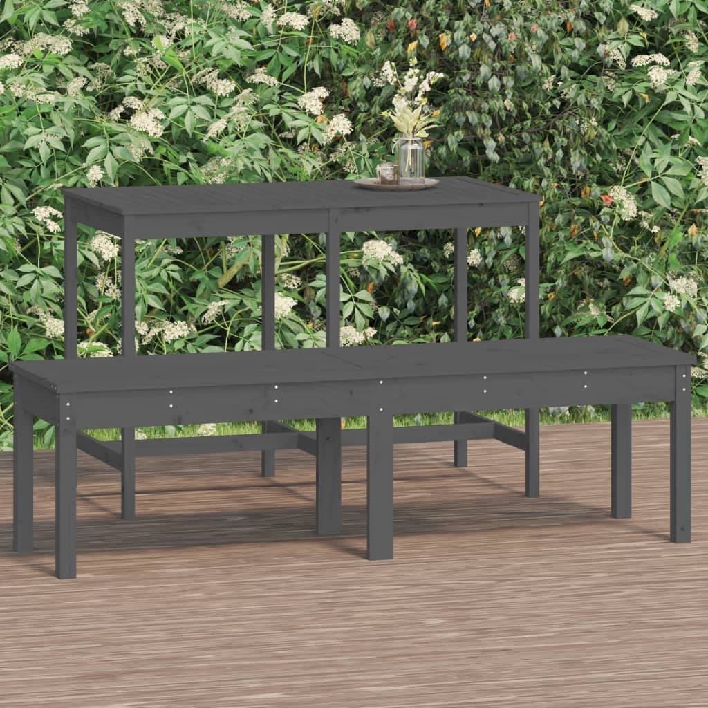 vidaXL Gartenbank 2-Sitzer Grau 159,5x44x45 cm Massivholz Kiefer